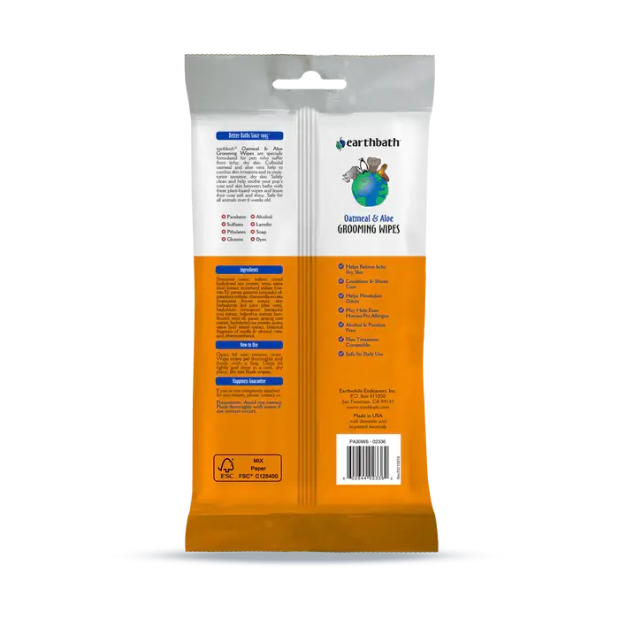 Dog Grooming Wipes - Oatmeal & Aloe - Vanilla & Almond