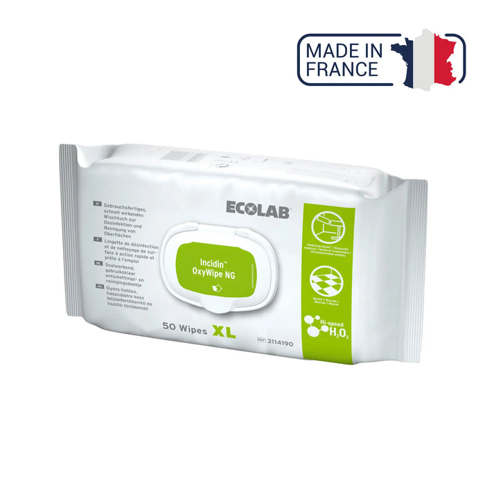 Incidin Oxywipe NG Disinfectant Wipes - 2 capacities - Ecolab by Anios Anios XL: 50 wipes (25 x 37 cm)