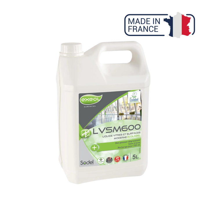 LVSM600 - Ecolabel glass surface degreaser cleaner - Sodel Exeol