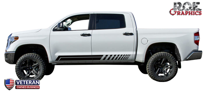 Strobe Aft door stripes Decals Vinyl Stickers Set: fits 2014-2018 Toyota Tundra