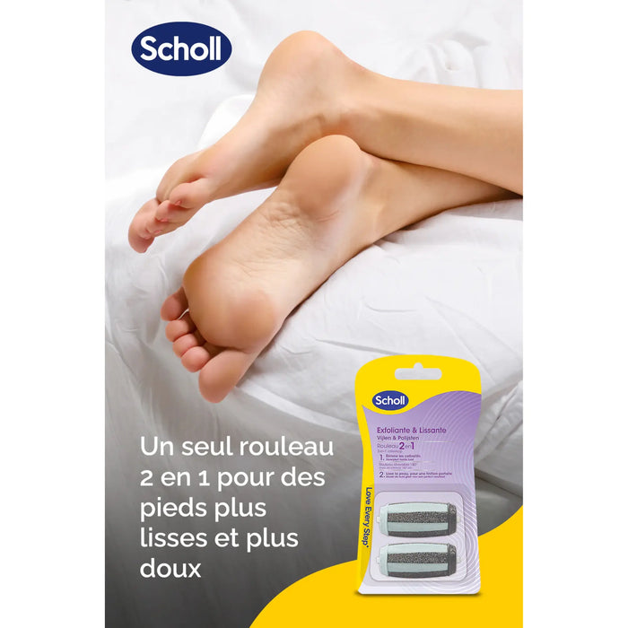 2 in 1 Exfoliating and Smoothing Roller Refill - Electric Pedicure Rasp - Scholl Scholl