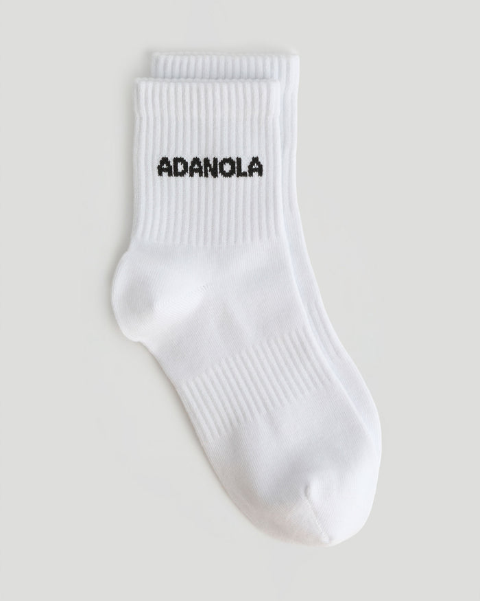 2 Pack Mid Length Socks - White/Black
