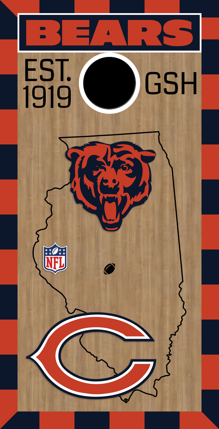 2 x Chicago Bears Football Cornhole Board Bag Toss Vinyl Wrap Set- Universal Fit Oracal 3M