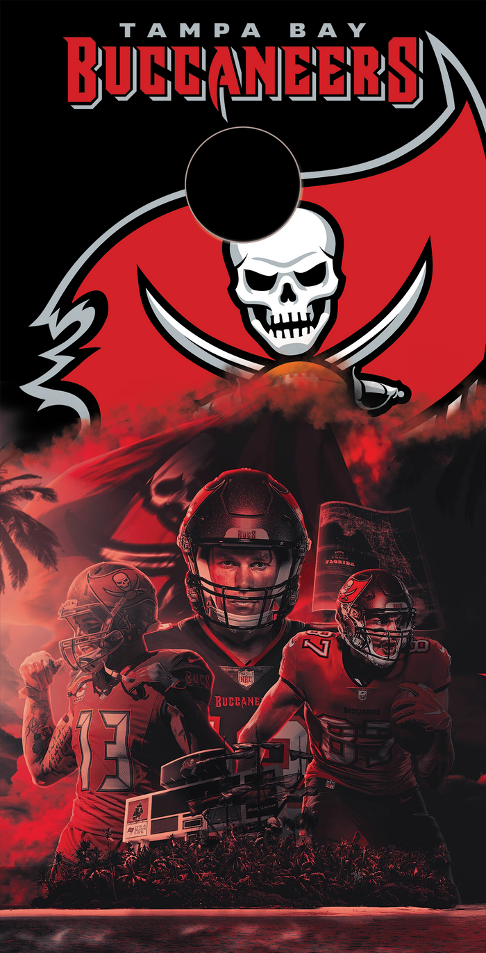 2 x Tampa Bay Buccaneers Football Cornhole Board Bag Toss Vinyl Wrap Set- Universal Fit Oracal 3M