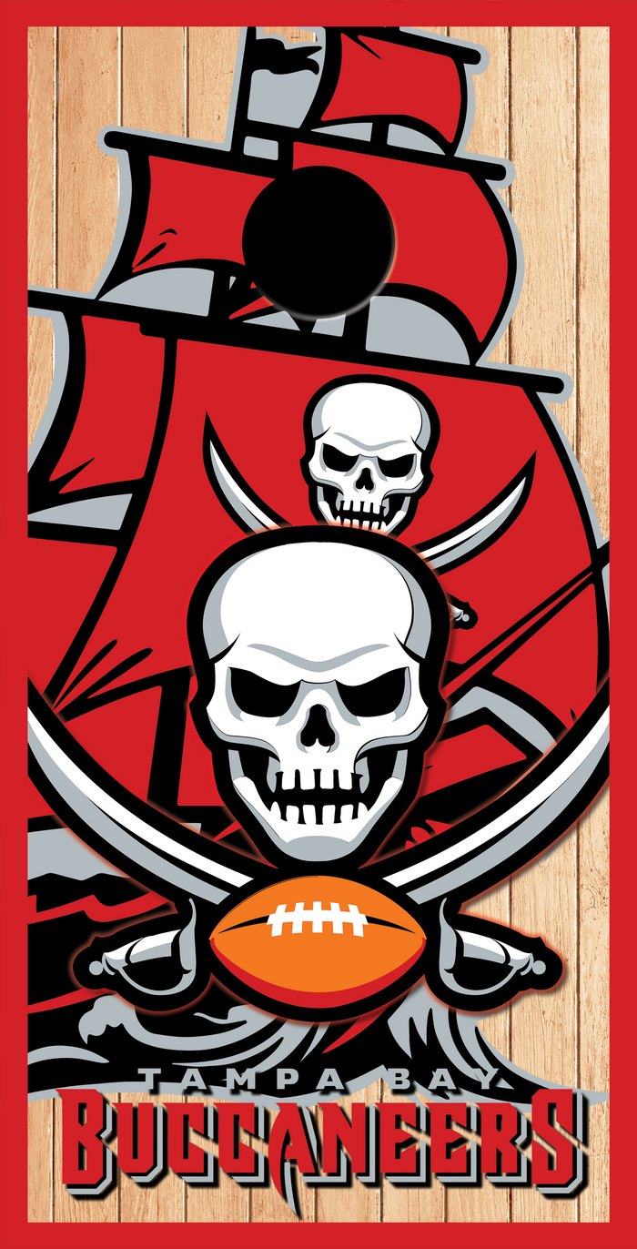 2 x Tampa Bay Buccaneers Football Cornhole Board Bag Toss Vinyl Wrap Set- Universal Fit Oracal 3M