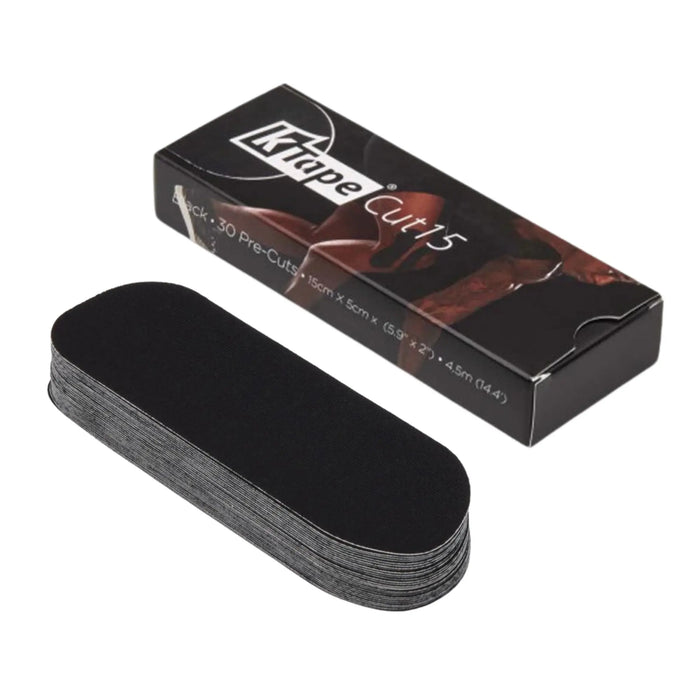 30 pre-cut taping strips - 15 cm - K-Tape Cut K-Tape  Black
