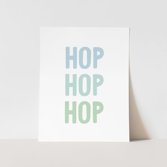 {Blue} Hop Hop Hop Art Print