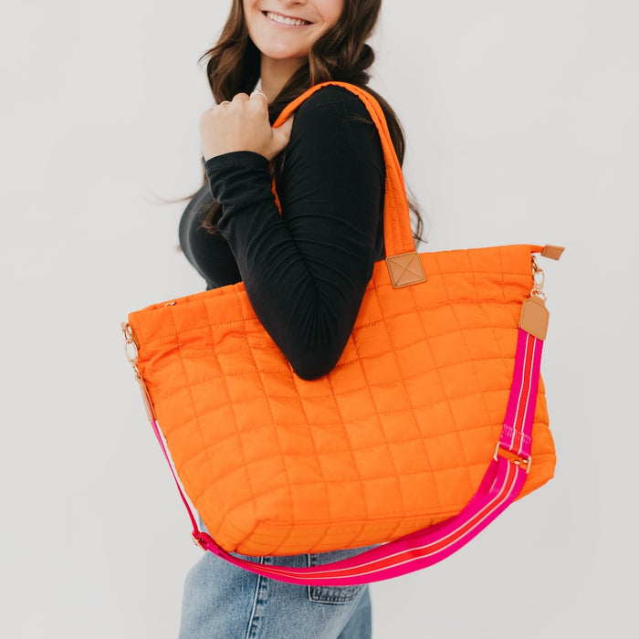 Day Dreamer Quilted Tote Orange