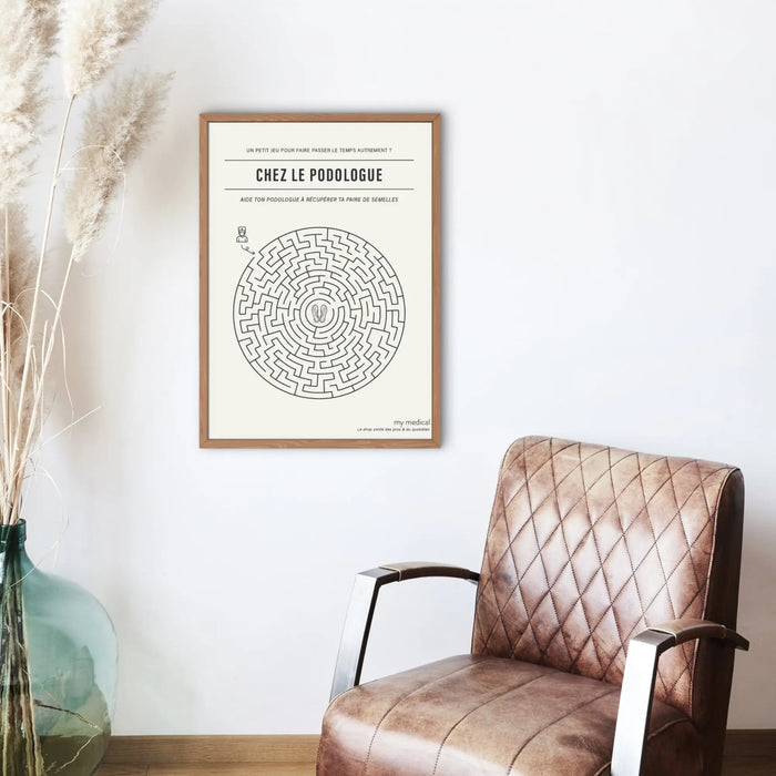 Decorative labyrinth poster - Waiting room pedicure-podology office My Podologie 50 x 70 cm