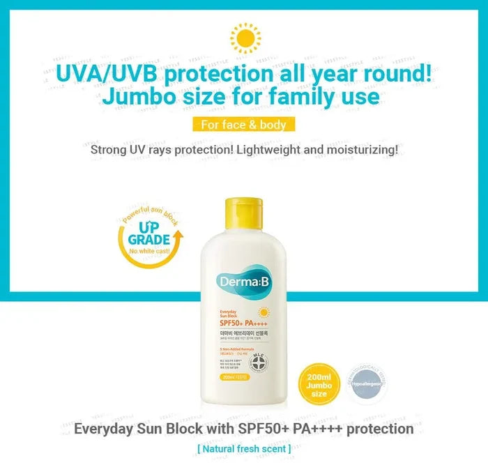 Derma: B Everyday Sun Block SPF50+ 200Ml