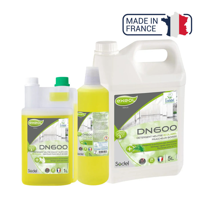 DN600 - Neutral detergent Ecolabel woody freshness scent - Sodel Exeol