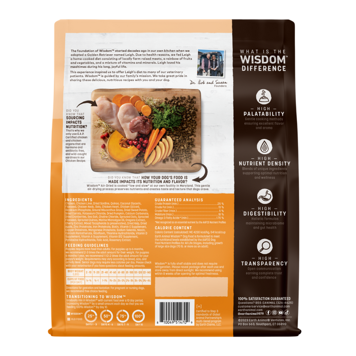 Dr. Bob Goldstein’s Wisdom® Dog Food – Air-Dried Chicken Recipe