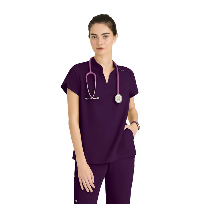 Flora - Banded collar tunic - Women - Grey’s Anatomy Stretch GREYS ANATOMY STRETCH