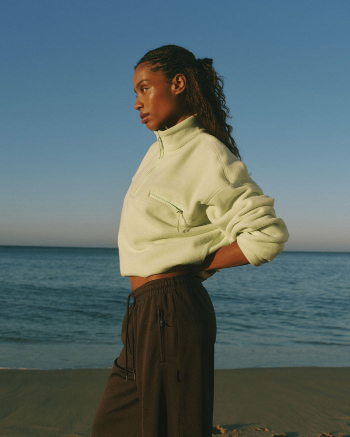 Funnel Neck Polar Fleece - Lime Cream