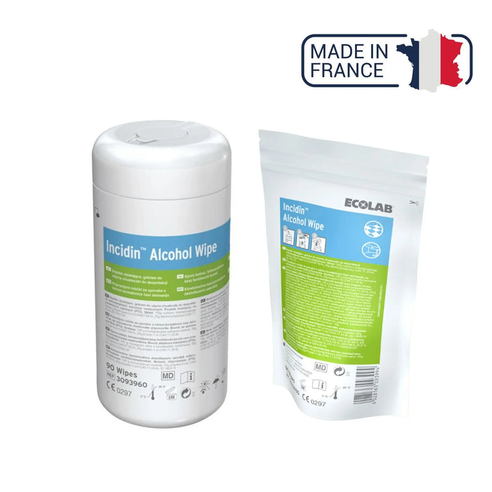 90 Lingettes Désinfectantes Incidin Alcohol Wipes - Boîte ou recharge - Ecolab by Anios Anios