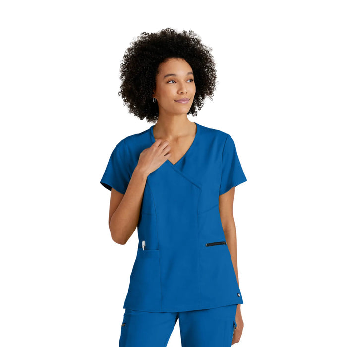 Kim - Crossover V-neck tunic - Women - Grey’s Anatomy Stretch Grey’s Anatomy  Royal Blue / XL