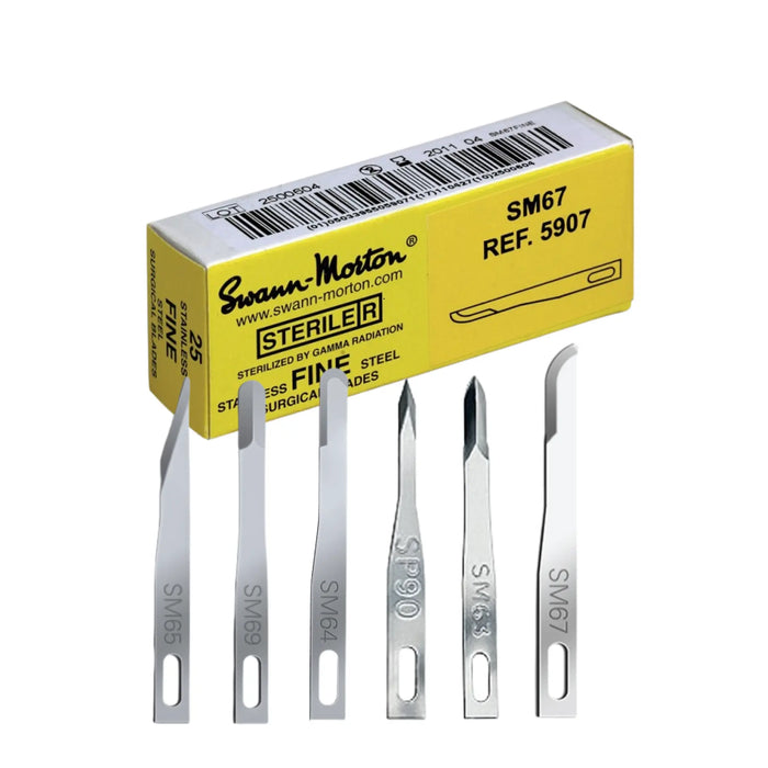 Lames chirurgicales Fines - stériles - Boîte de 25  - Plusieurs formats - Swann-Morton Swann-Morton
