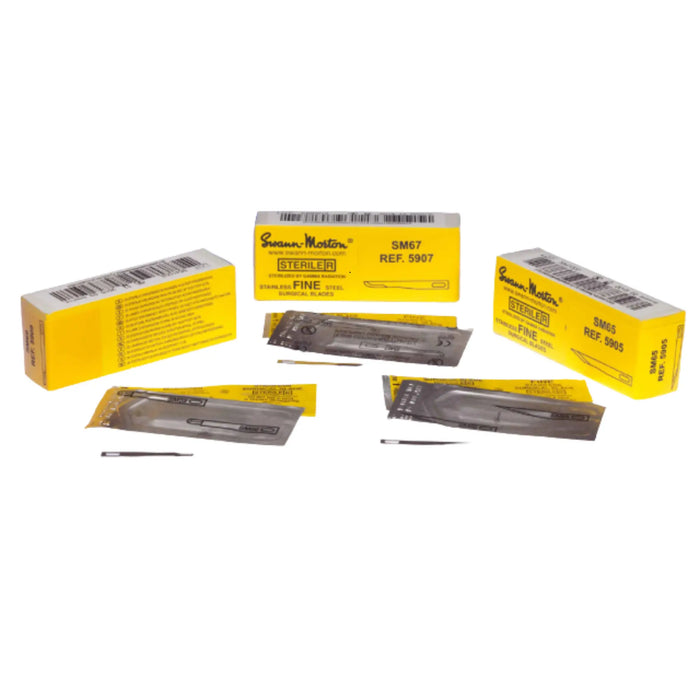 Lames chirurgicales Fines - stériles - Boîte de 25  - Plusieurs formats - Swann-Morton Swann-Morton