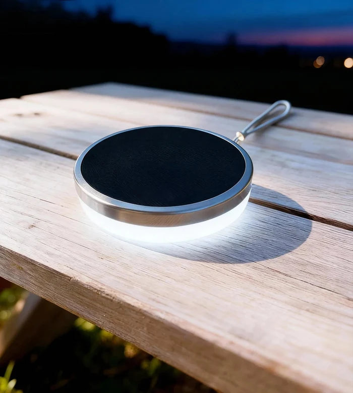 Lampe de table Led solaire NOMADE ronde - Batterie externe pour téléphone - Lumihome