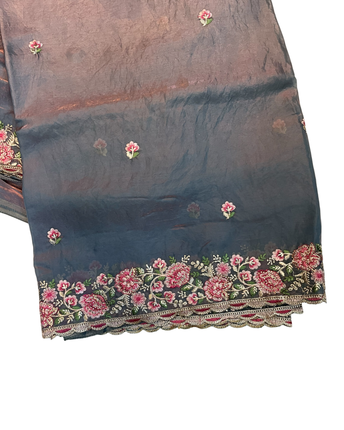 Lilac / Purple - Fancy Party Saree with Blouse Piece - UK stock - 24hr Dispatch - LTF4602 07VY26