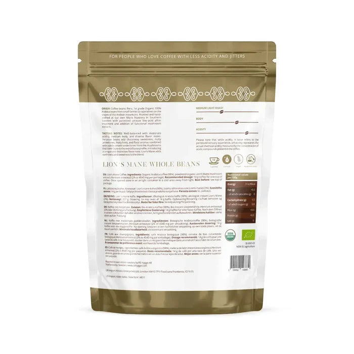 Coffee package with a white label on a white background