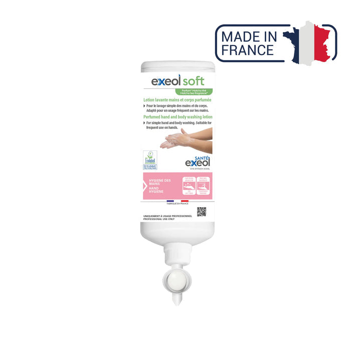 Hand and body washing lotion with Matcha Tea fragrance - Exeol Soft - Sodel Exeol