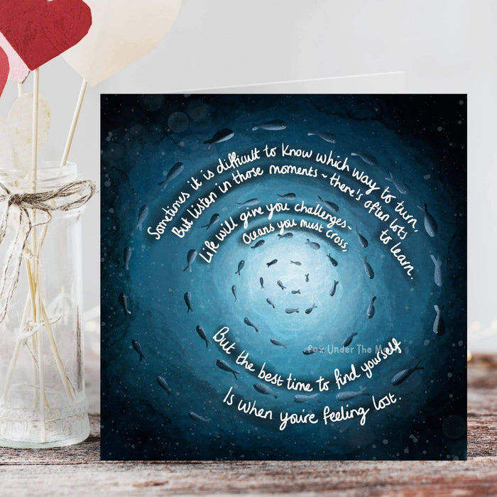 Oceans - Greeting Card by Fox Under The Moon featuring comforting artwork and meaningful sentiment.