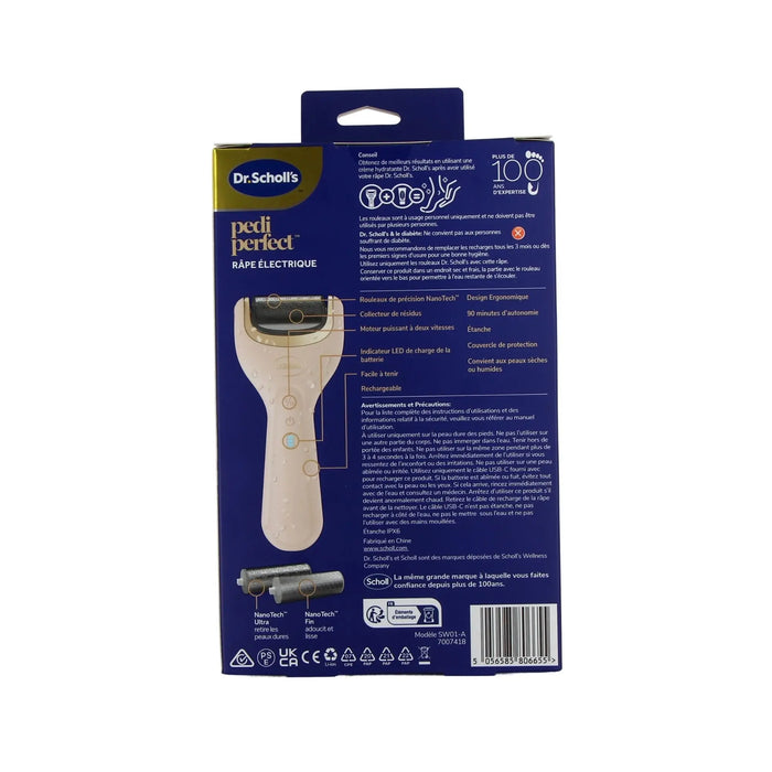 Pedi Perfect Râpe de Pédicurie Électrique rechargeable - Exfoliante et Lissante - Dr Scholl’s Scholl