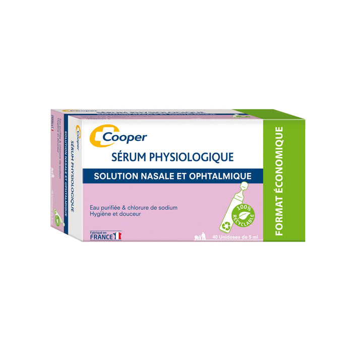 Physiological serum Box of 40 single doses of 5ml - Cooper Cooper