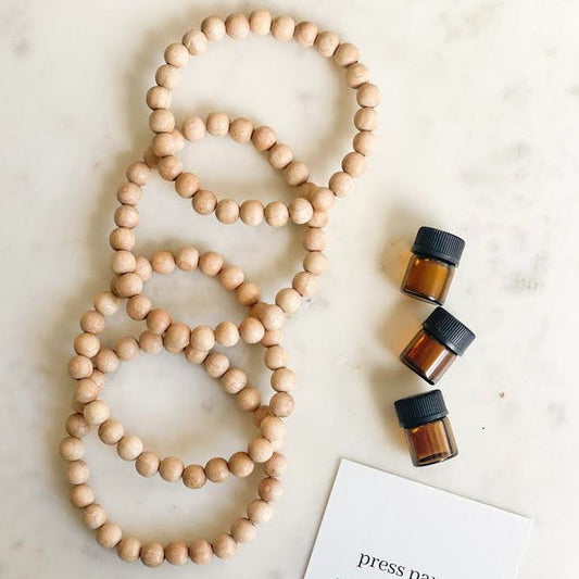 Press Pause Women's Simple Natural Wood Aromatherapy Bracelet