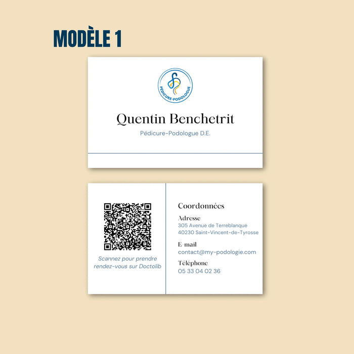 Printing & creation of My Podiatry business cards Model-1-500-cards