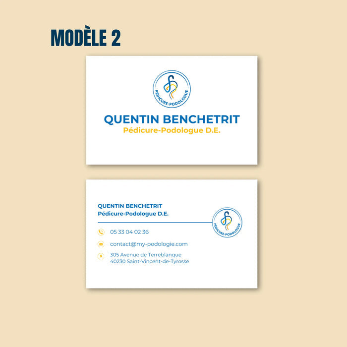 Printing & creation of My Podiatry business cards Model-2-500-cards