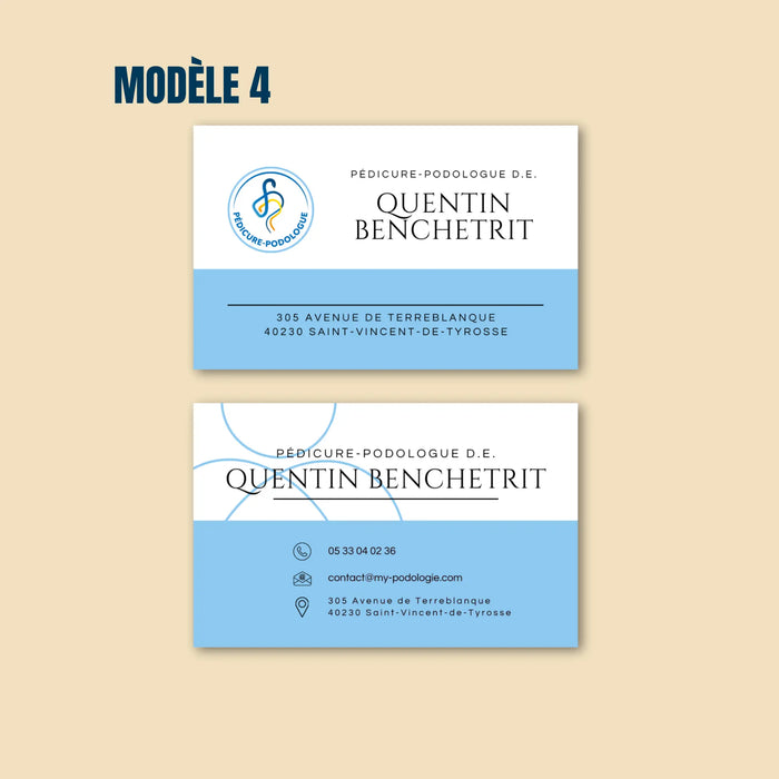 Printing & creation of My Podiatry business cards Model-4-500-cards