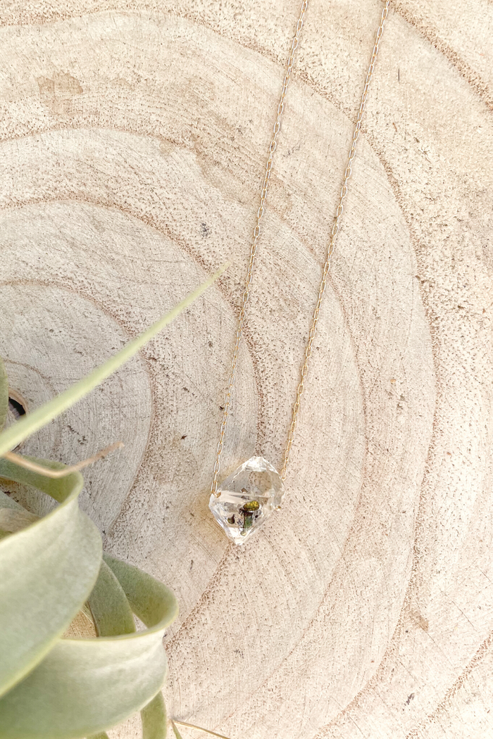 Herkimer Diamond Pendant Necklace-Elysium Jewelry-ECOVIBE