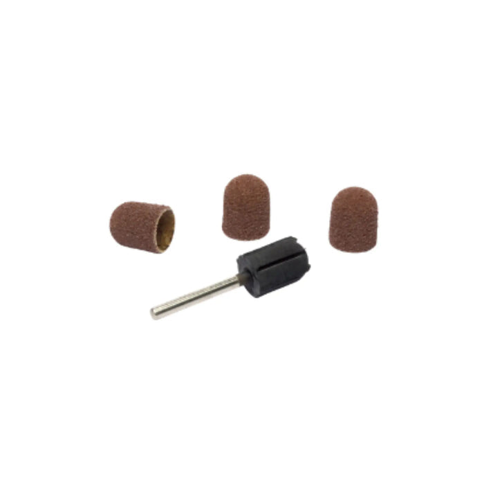 Support + 3 80 grain emery caps - 2 diameters - Laboratoires Cinier B Laboratoires Cinier B 10/15 mm