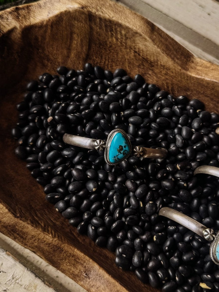 Tahoka Cuff - Golden Hills/Kingman Turquoise/Palomino - Wooten's