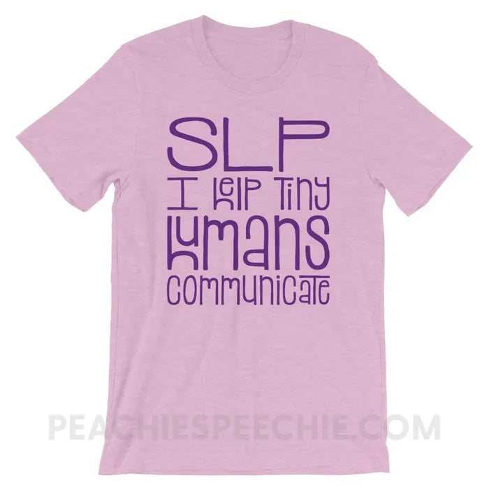Tiny Humans Premium Soft Tee - Heather Prism Lilac / XS - T-Shirts & Tops peachiespeechie.com