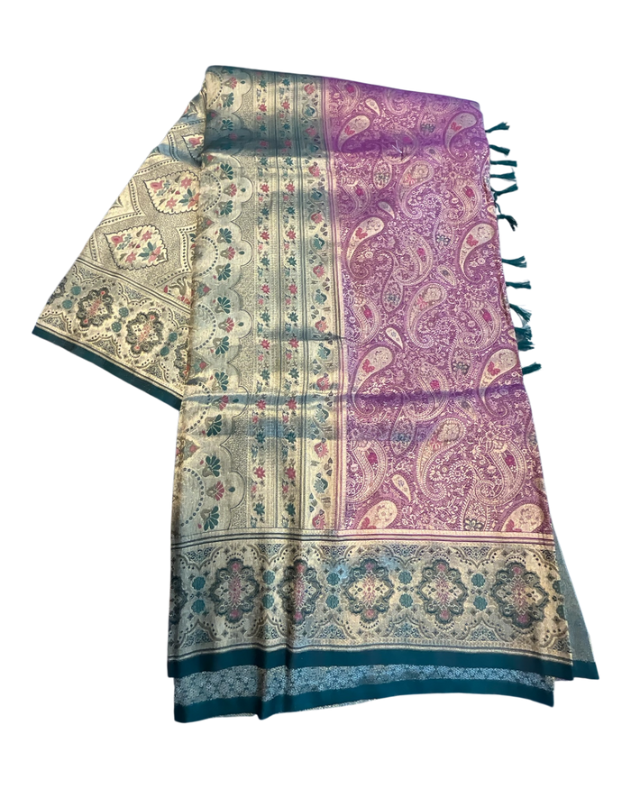 Wine - Rich Brocade Traditional Handloom Saree with Blouse Piece - UK stock - 24hr Dispatch - SP2627 TV