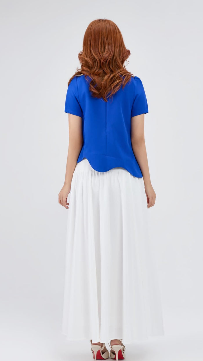 Ziri Scallop Hem Loose Top